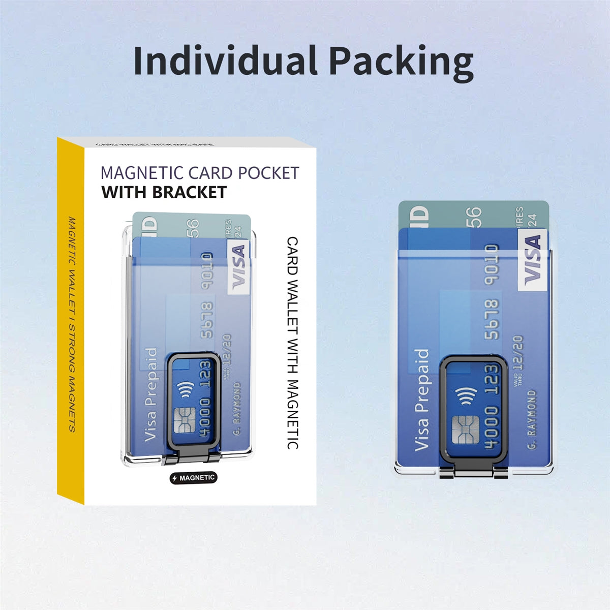 Crystal Magnetic Magsafe Card Holder With Bracket Black