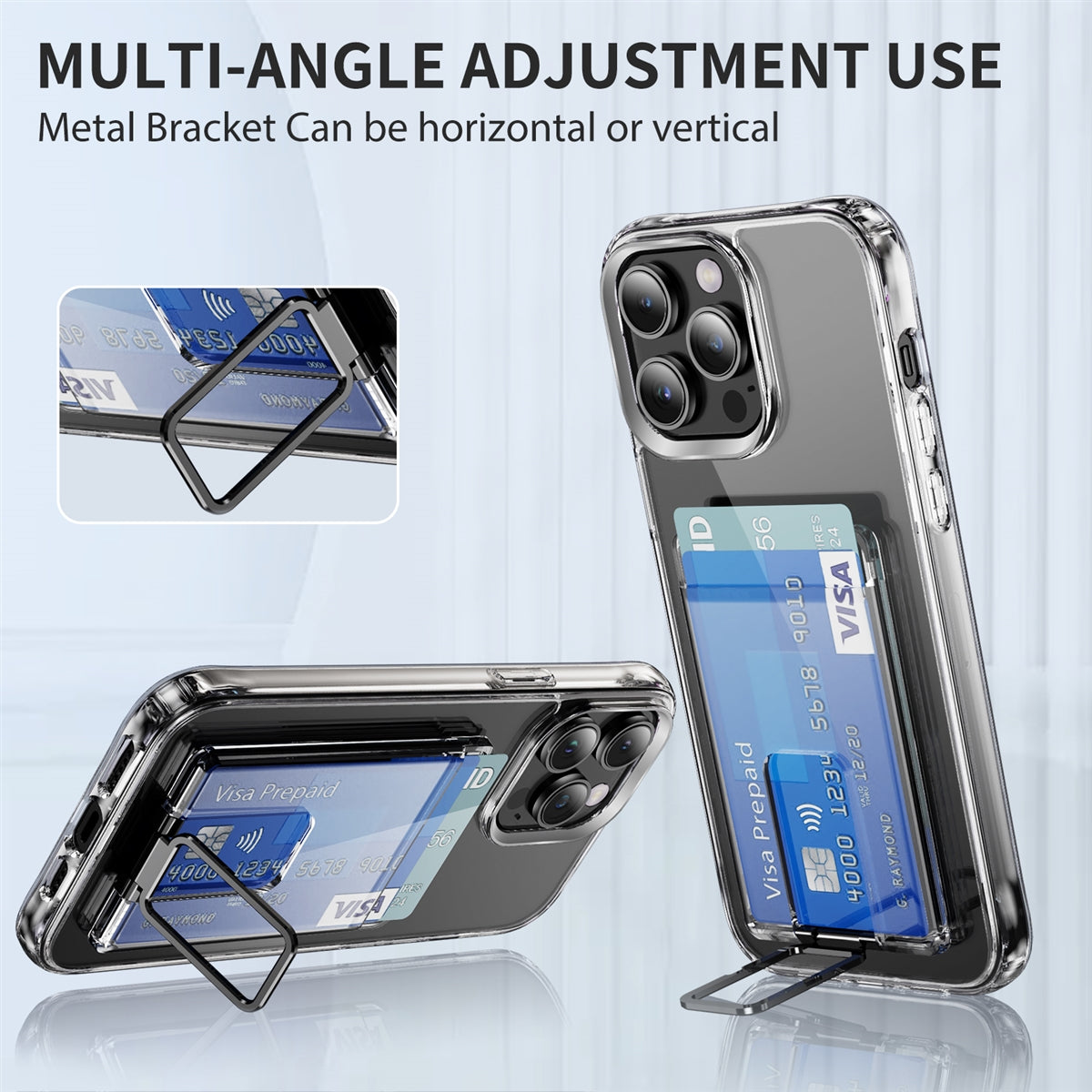 Crystal Magnetic Magsafe Card Holder With Bracket Black