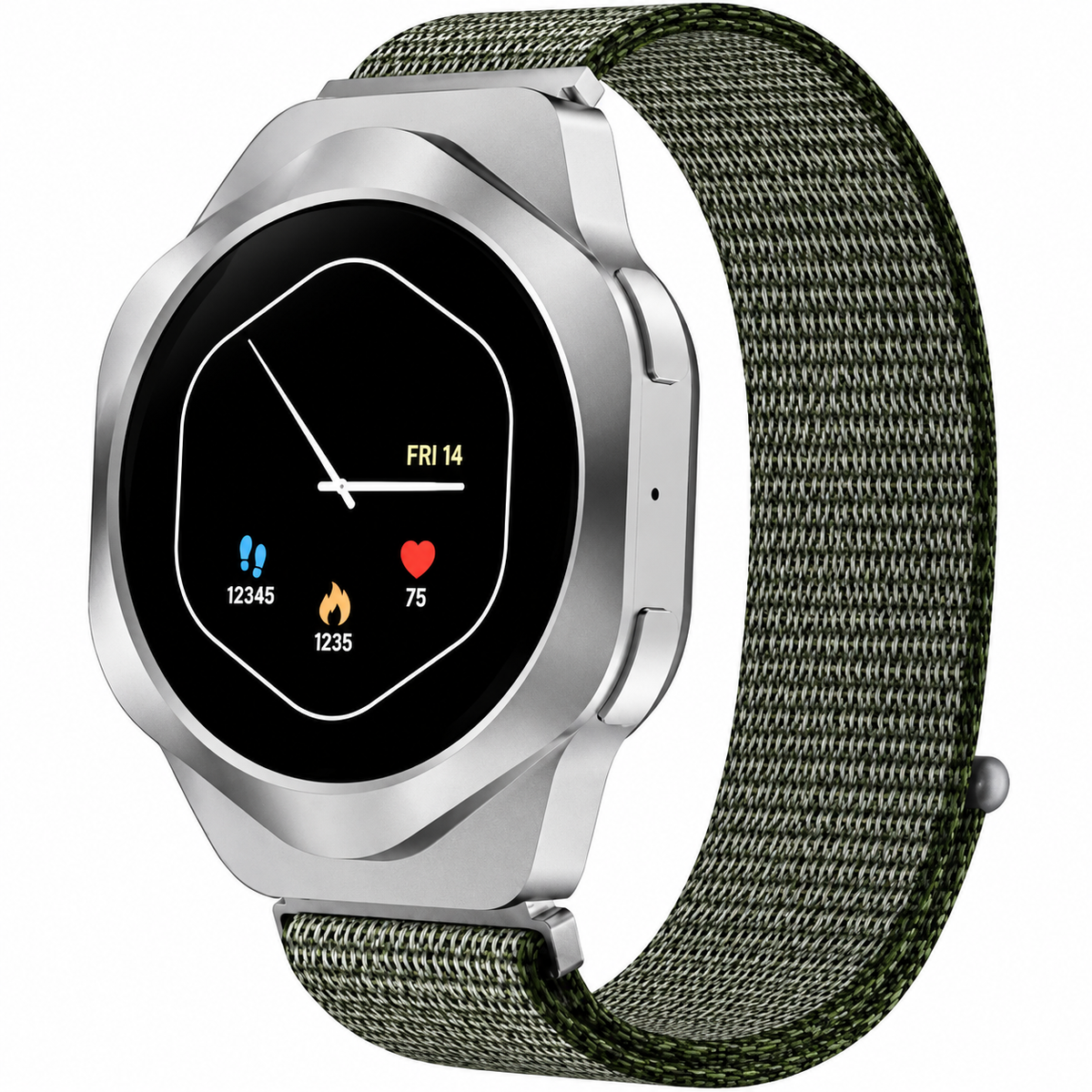 Canyon Smart Watch Hexagon 88 2 Strap / Nylon / Silicon Gray