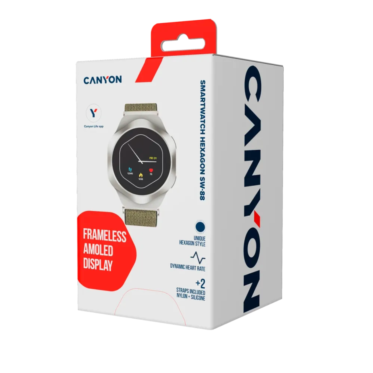 Canyon Smart Watch Hexagon 88 2 Strap / Nylon / Silicon Gray