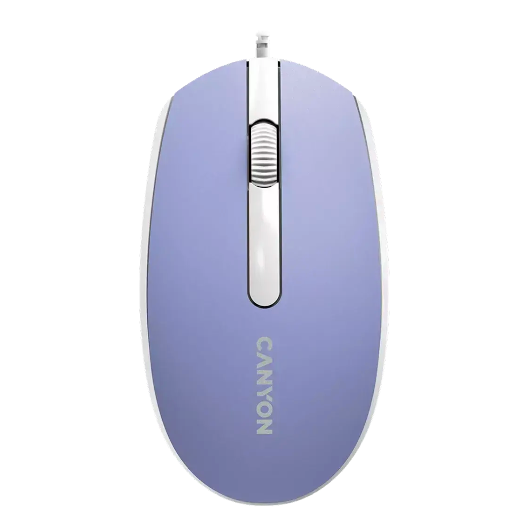 Canyon Wired Mouse With A Smooth Sliding Effect M-10 Lavender White