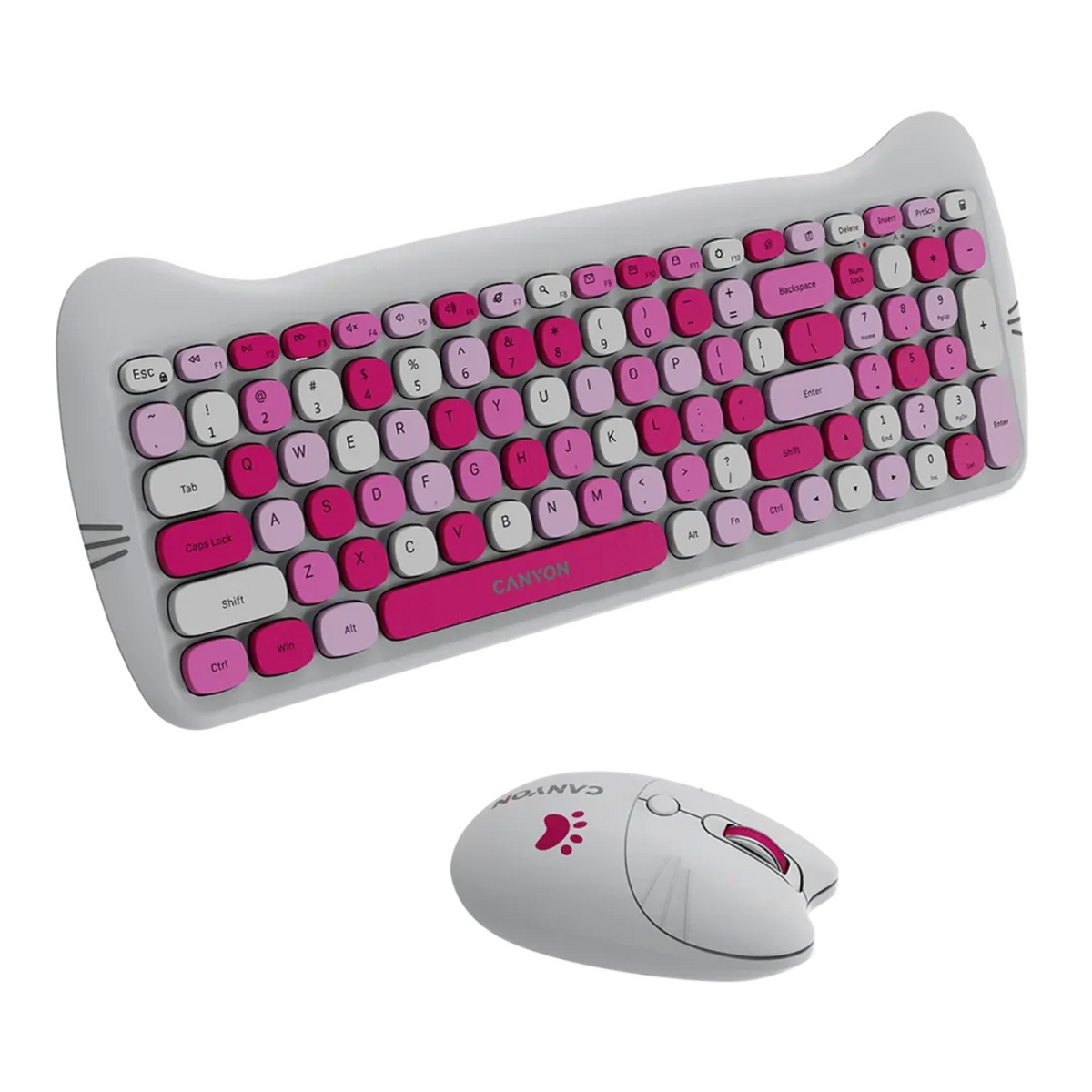 Canyon Wireless Keyboards & Mouse Combo HSET-W6 Kitty Edition | Pink