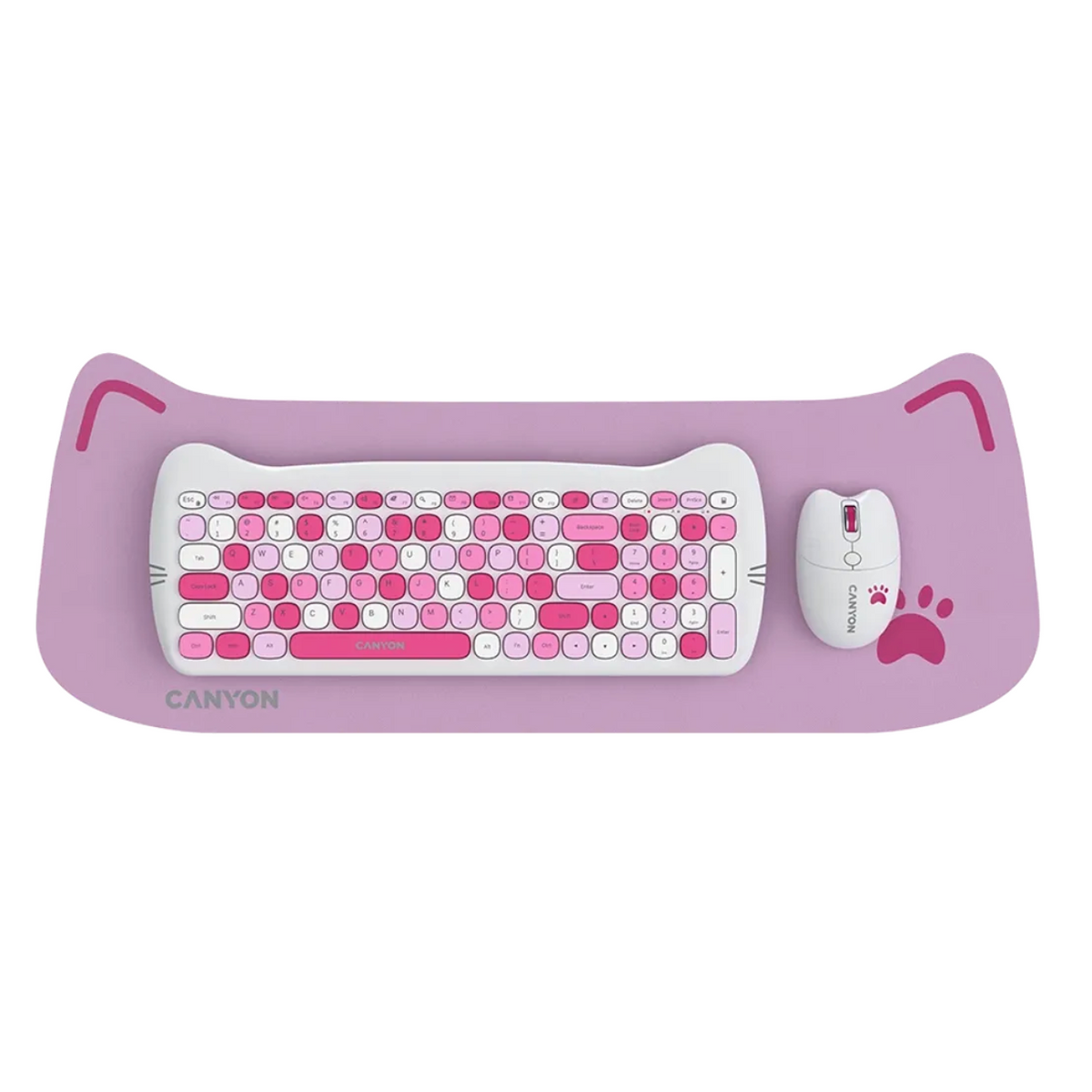 Canyon Wireless Keyboards & Mouse Combo HSET-W6 Kitty Edition | Pink