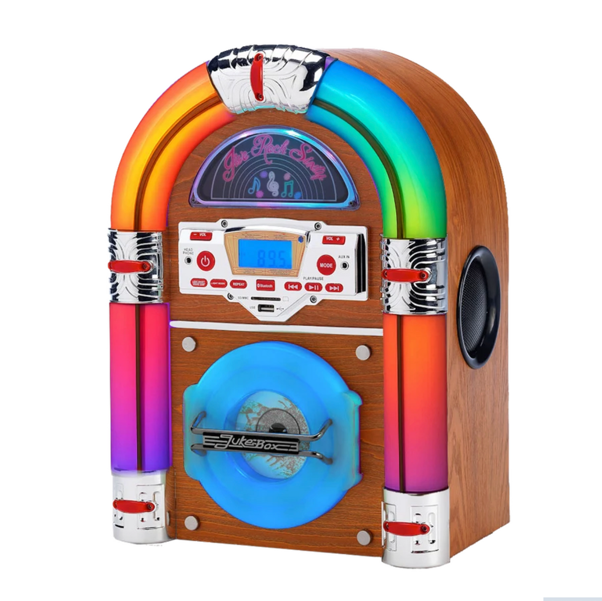 Jive Rock Sixty Mini Jukebox & Bluetooth Speaker - Light Wood