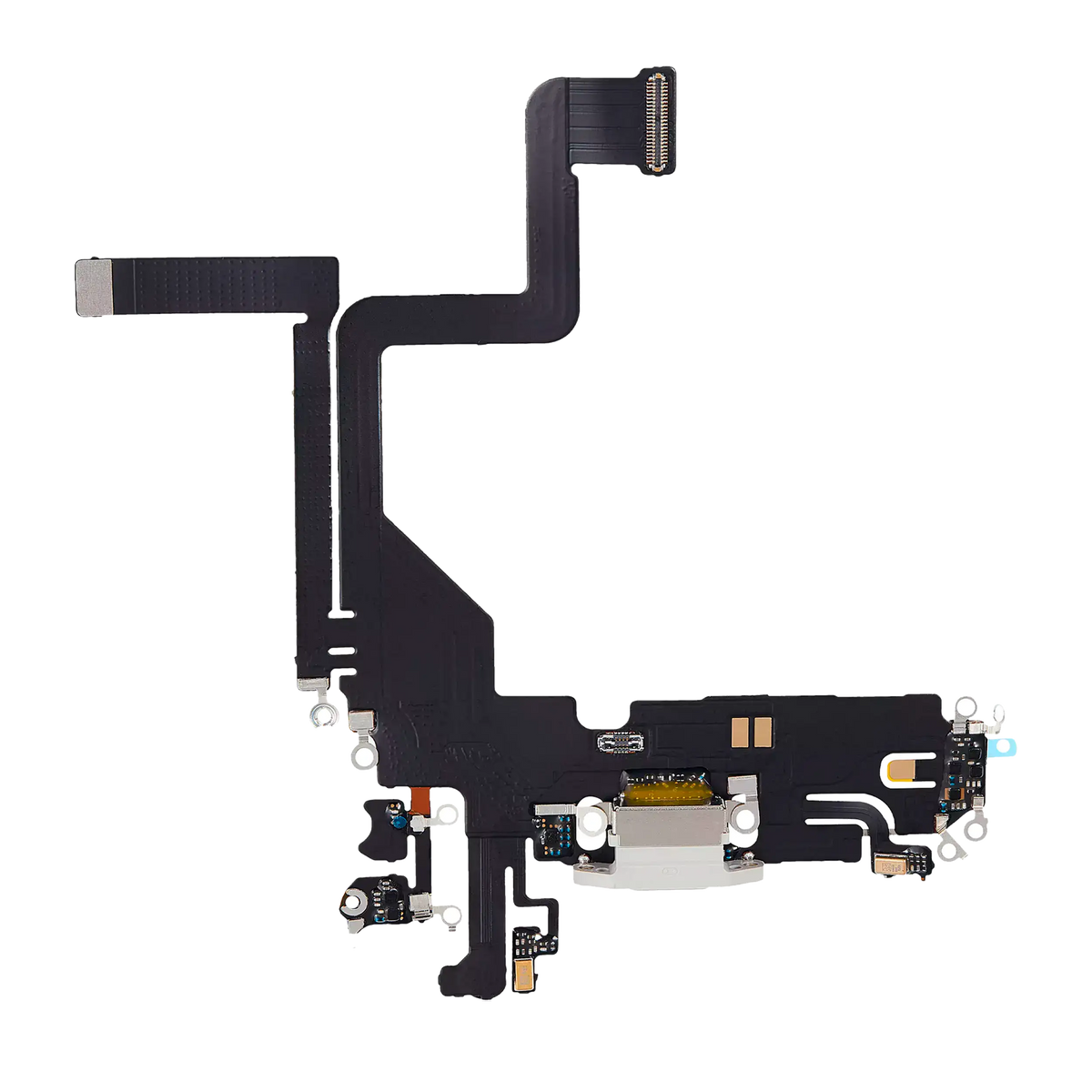Charging Port Flex Cable For I Phone 14 Pro (Used Oem Pull) (Silver)