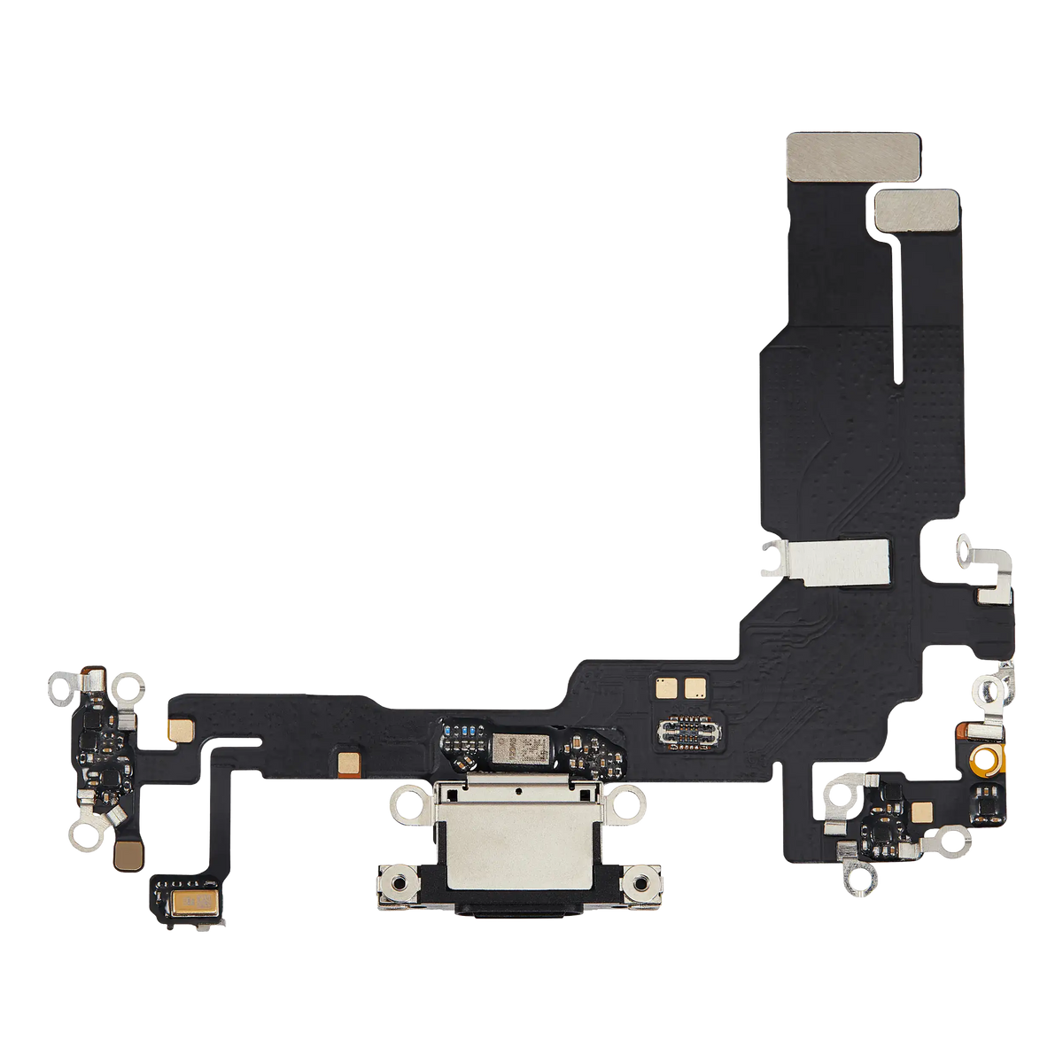Charging Port Flex Cable For I Phone 15 (Aftermarket Plus) (Black)