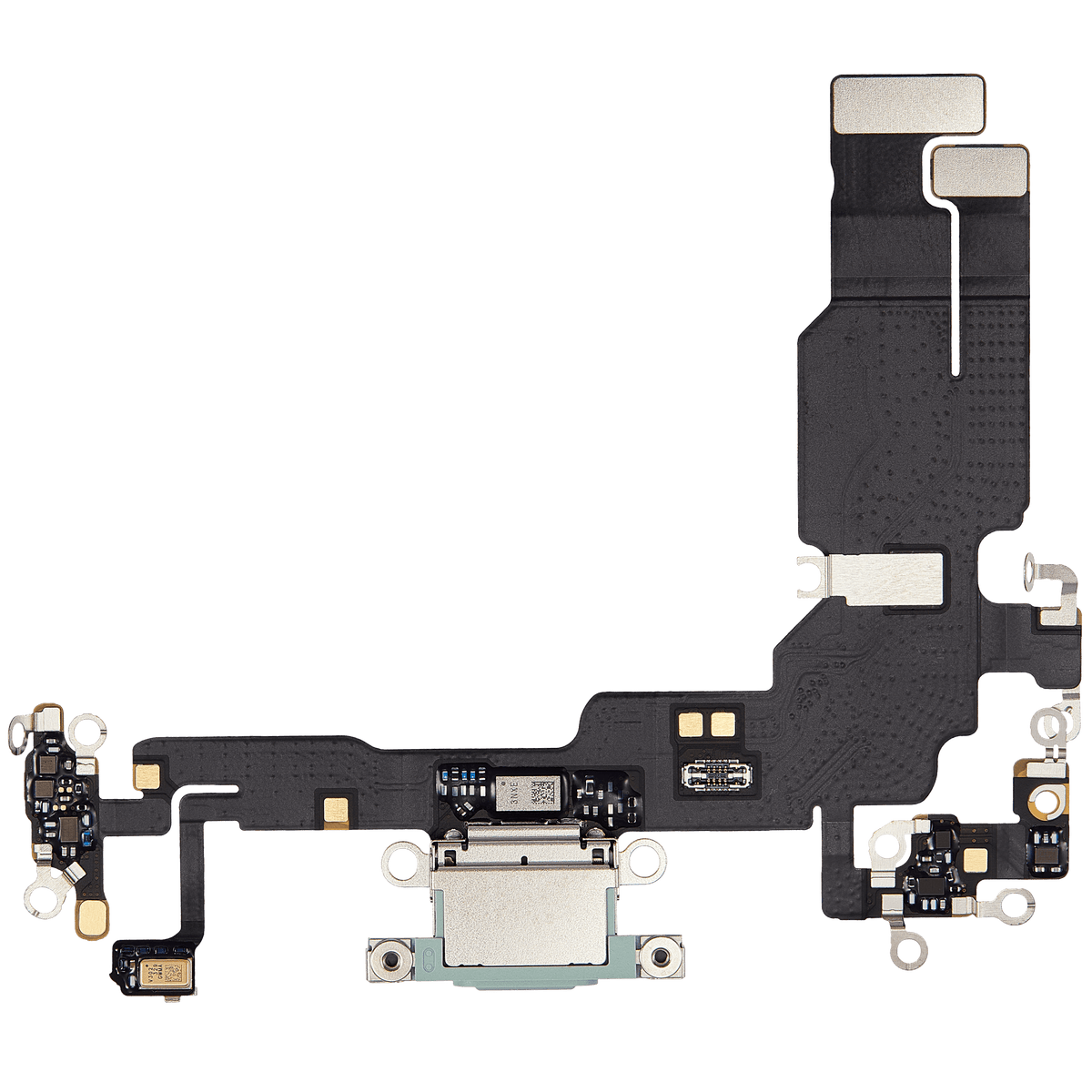 Charging Port Flex Cable For I Phone 15 (Used Oem Pull) (Green)