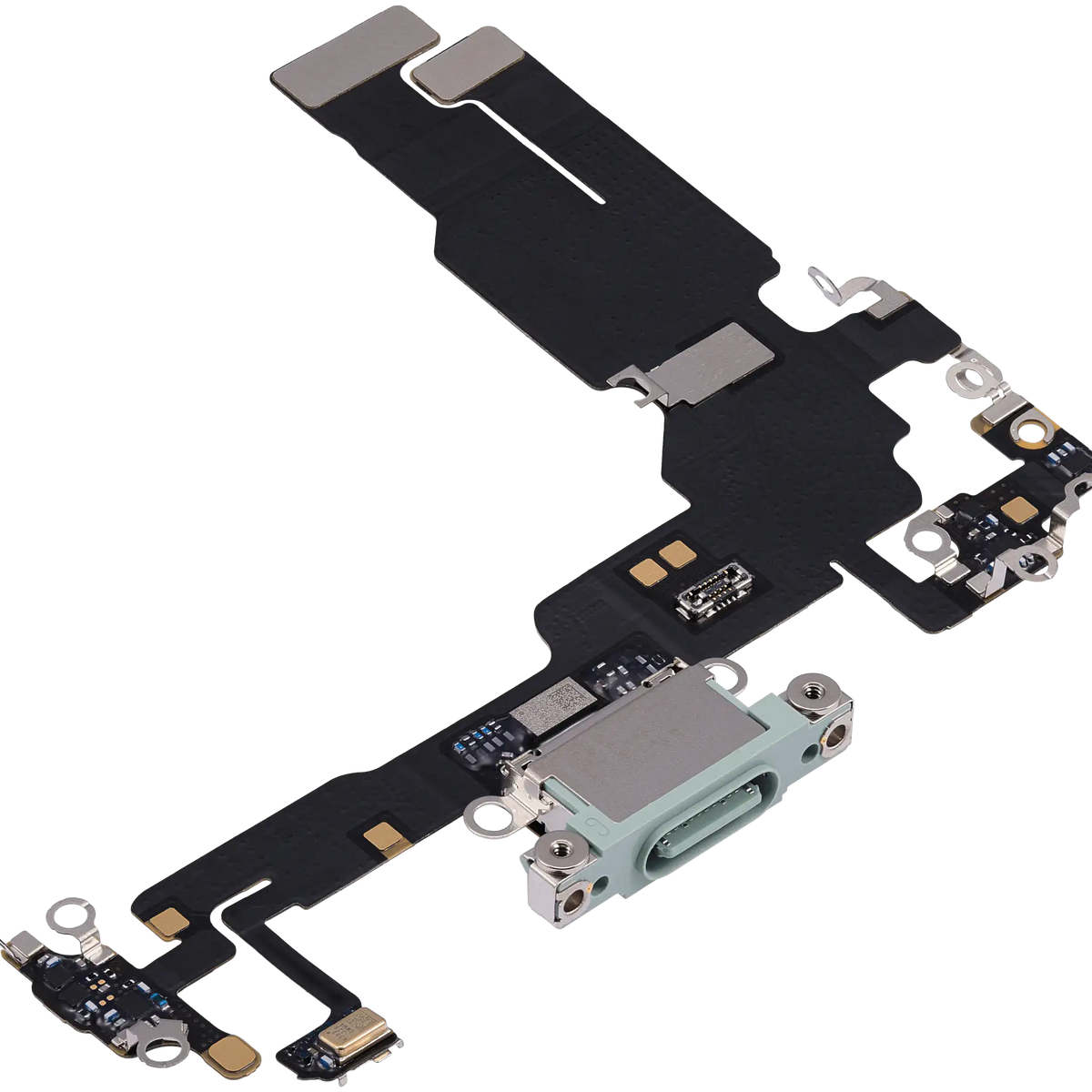 Charging Port Flex Cable For I Phone 15 (Used Oem Pull) (Green)