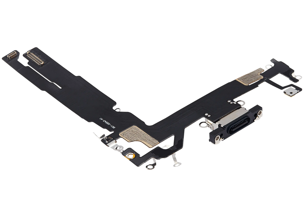 Charging Port Flex Cable For I Phone 16 (Aftermarket Plus) (Black)