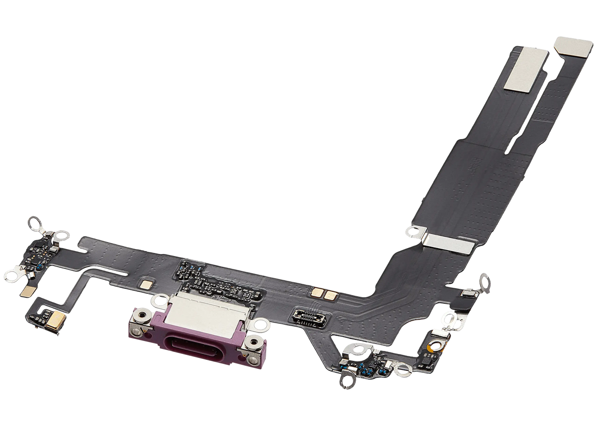 Charging Port Flex Cable For I Phone 16 (Aftermarket Plus) (Pink)