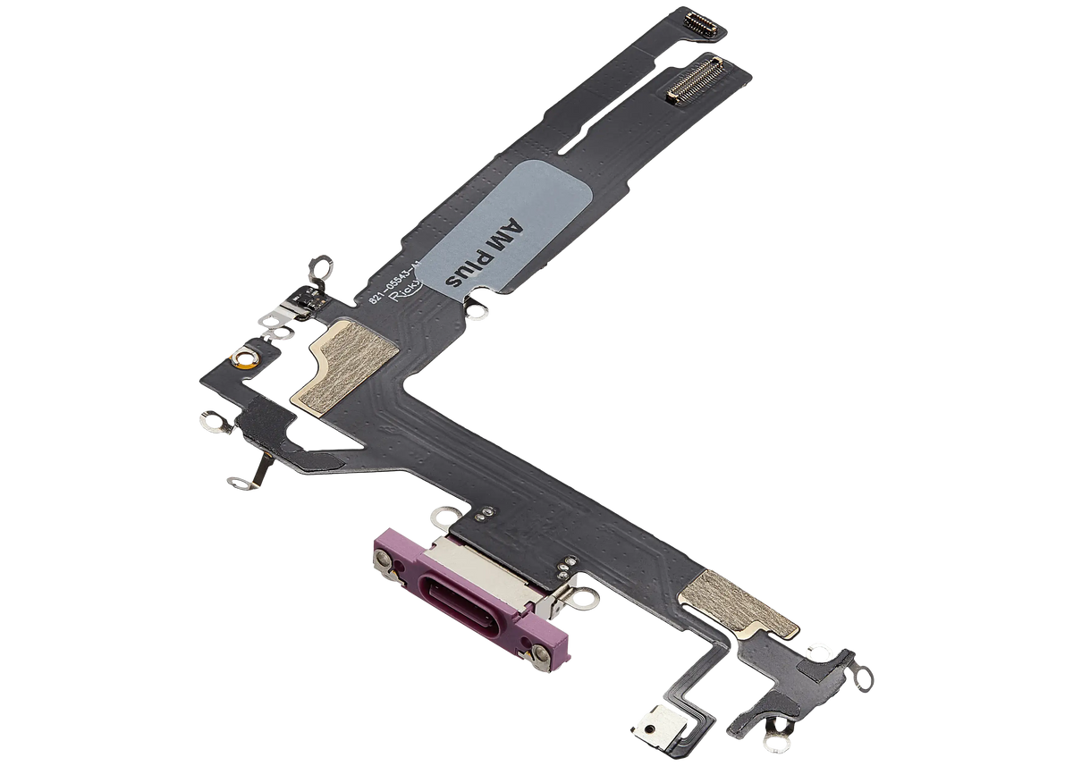Charging Port Flex Cable For I Phone 16 (Aftermarket Plus) (Pink)