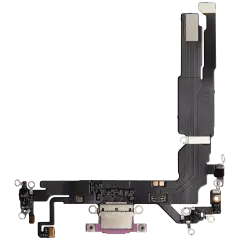Charging Port Flex Cable For I Phone 16 (Aftermarket Plus) (Pink)