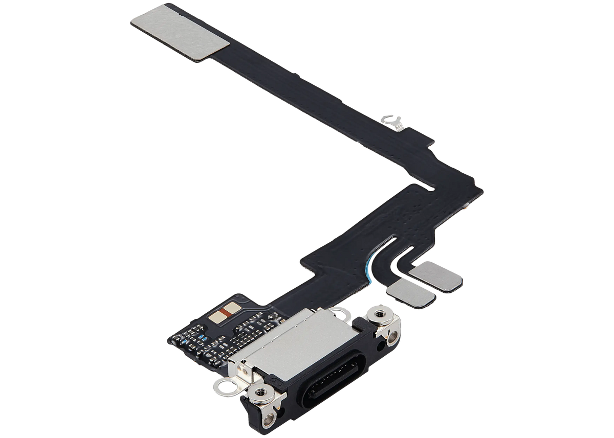Charging Port Flex Cable For I Phone 16 Pro (Aftermarket Plus) (Black Titanium)