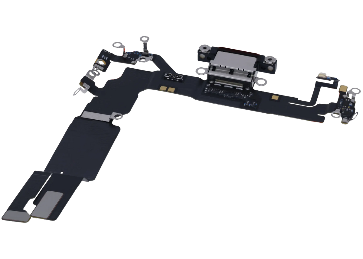 Charging Port Flex Cable For I Phone 16 (Us Version) (Genuine Oem) (Black)
