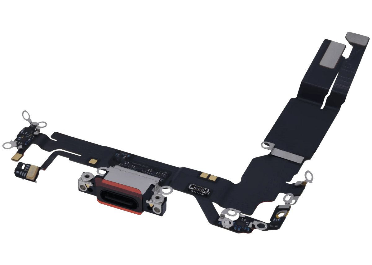 Charging Port Flex Cable For I Phone 16 (Us Version) (Genuine Oem) (Black)