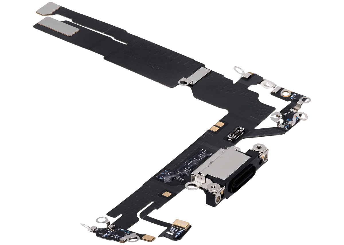 Charging Port Flex Cable For I Phone 16 (Used Oem Pull) (Black)