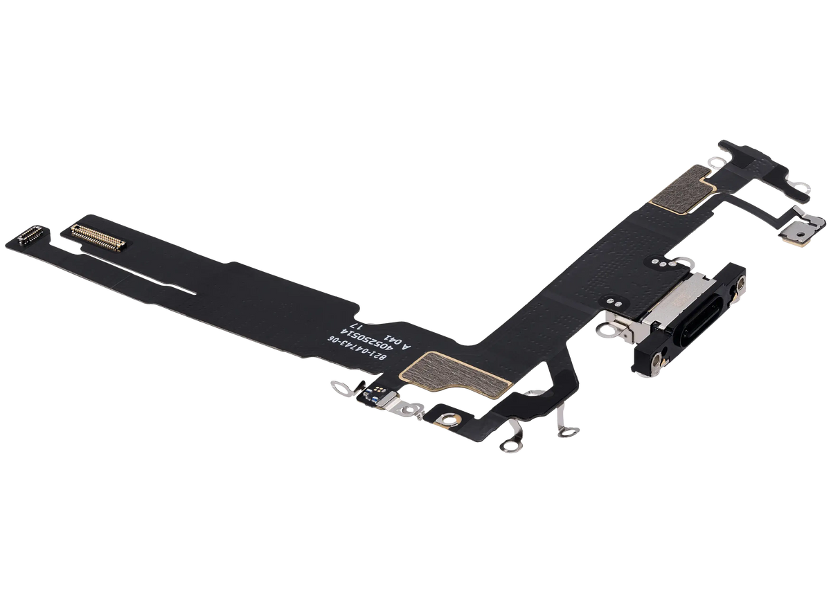 Charging Port Flex Cable For I Phone 16 (Used Oem Pull) (Black)