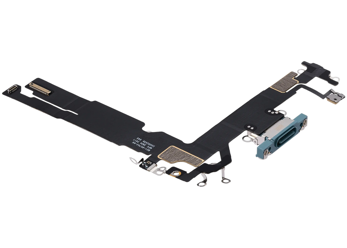 Charging Port Flex Cable For I Phone 16 (Used Oem Pull) (Teal)