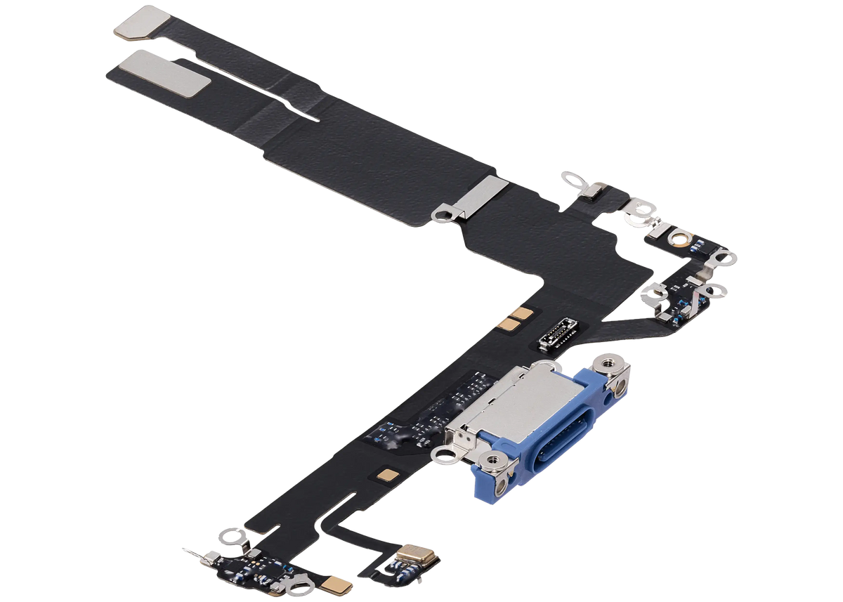 Charging Port Flex Cable For I Phone 16 (Used Oem Pull) (Ultramarine)