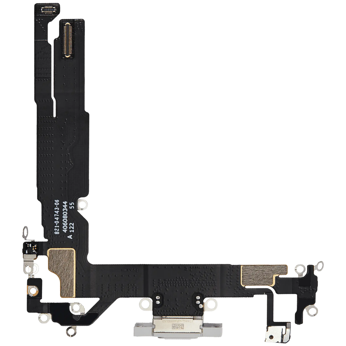 Charging Port Flex Cable For I Phone 16 (Used Oem Pull) (White)