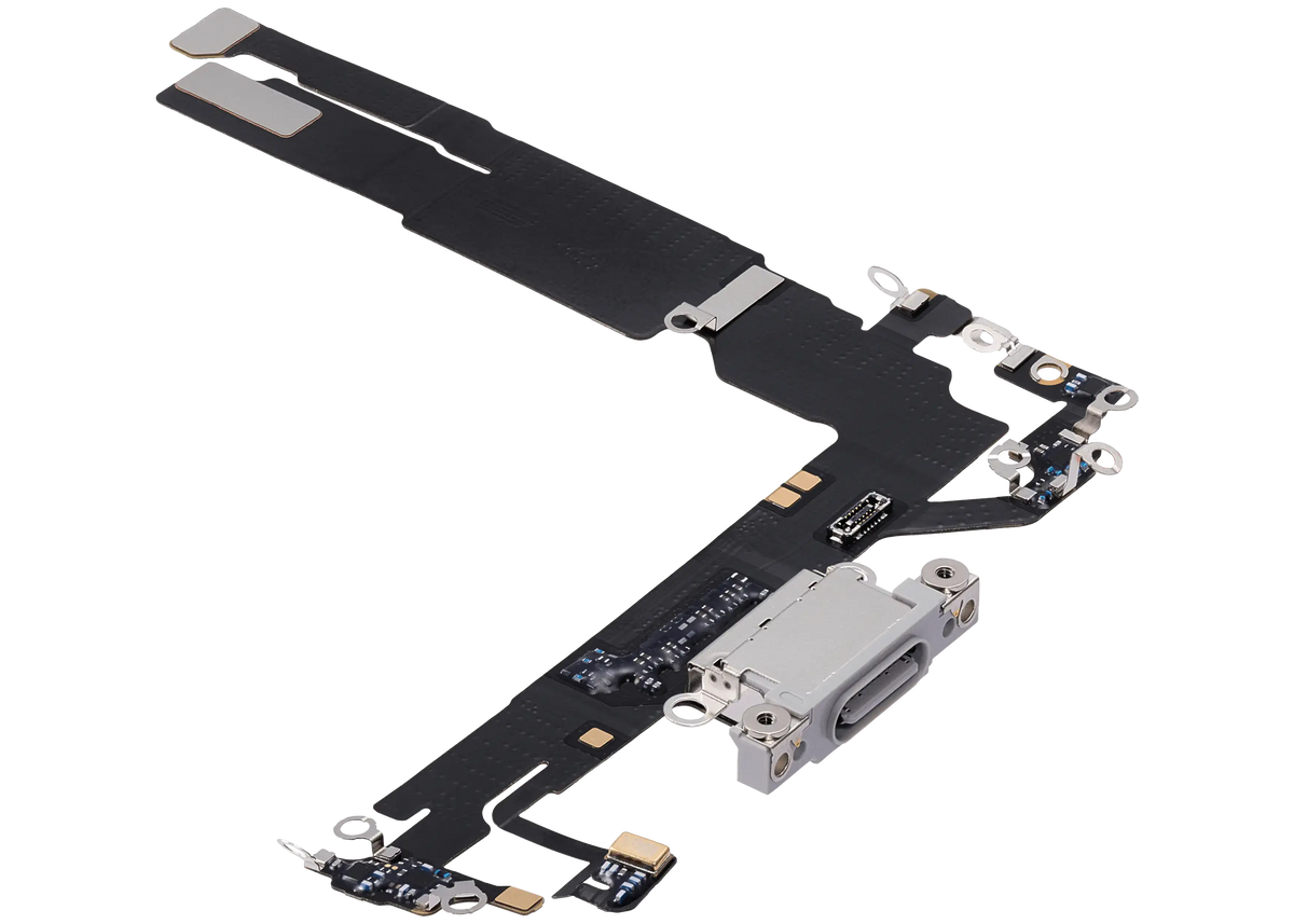 Charging Port Flex Cable For I Phone 16 (Used Oem Pull) (White)