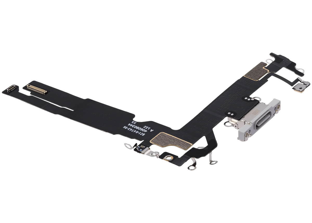 Charging Port Flex Cable For I Phone 16 (Used Oem Pull) (White)