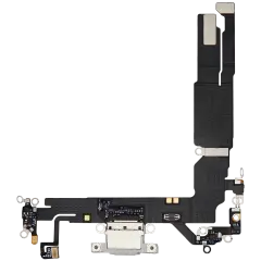 Charging Port Flex Cable For I Phone 16 (Used Oem Pull) (White)