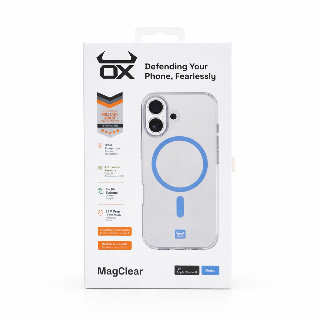For Apple iPhone 17 OX MagClear With MagSafe Case - Blue