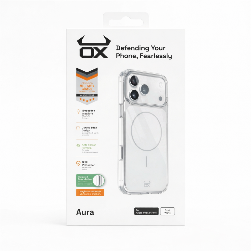 For Apple iPhone 17 Pro OX Aura MagSafe Case - Frost White