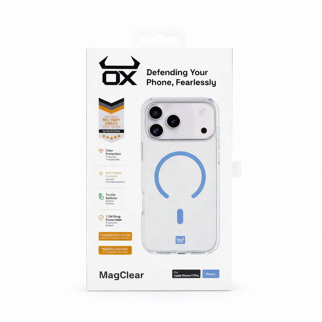 For Apple iPhone 17 Pro Max OX MagClear With MagSafe Case - Blue