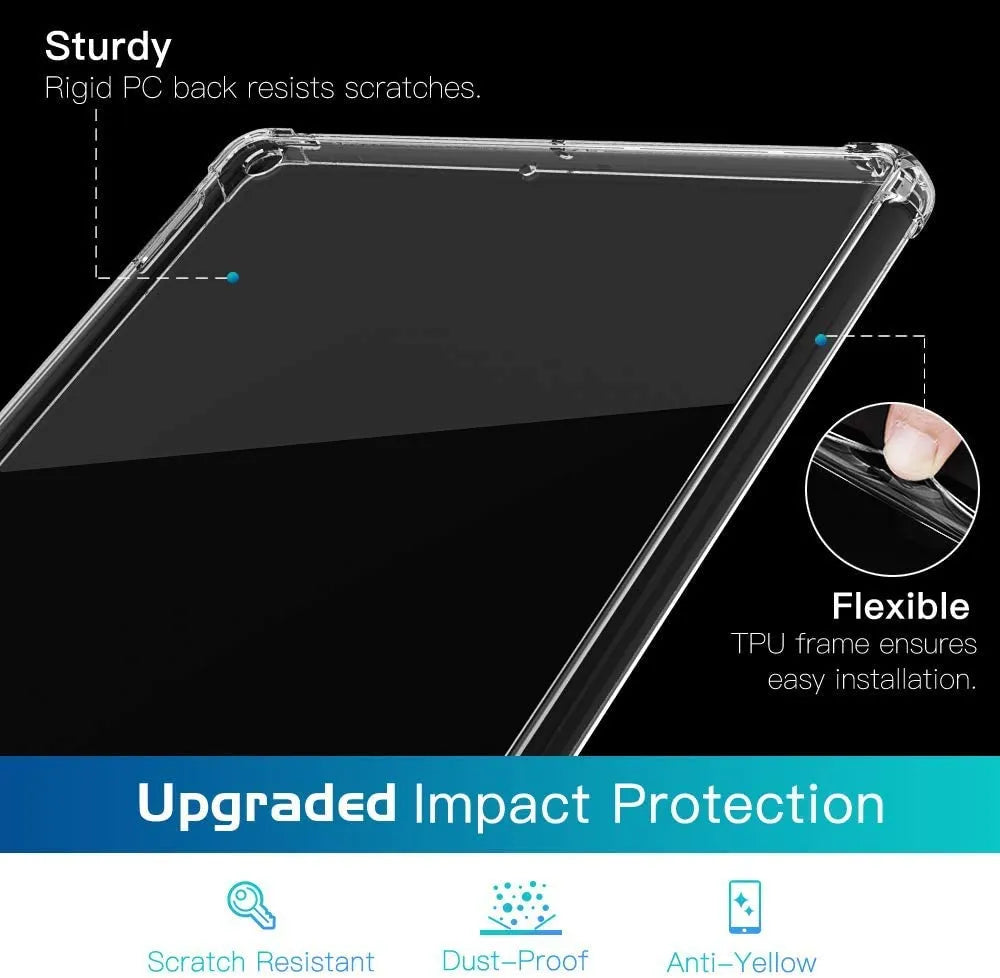 Clear Soft TPU Cover For Apple iPad 10.2 9th Gen 2021 ShockProof Bumper Case