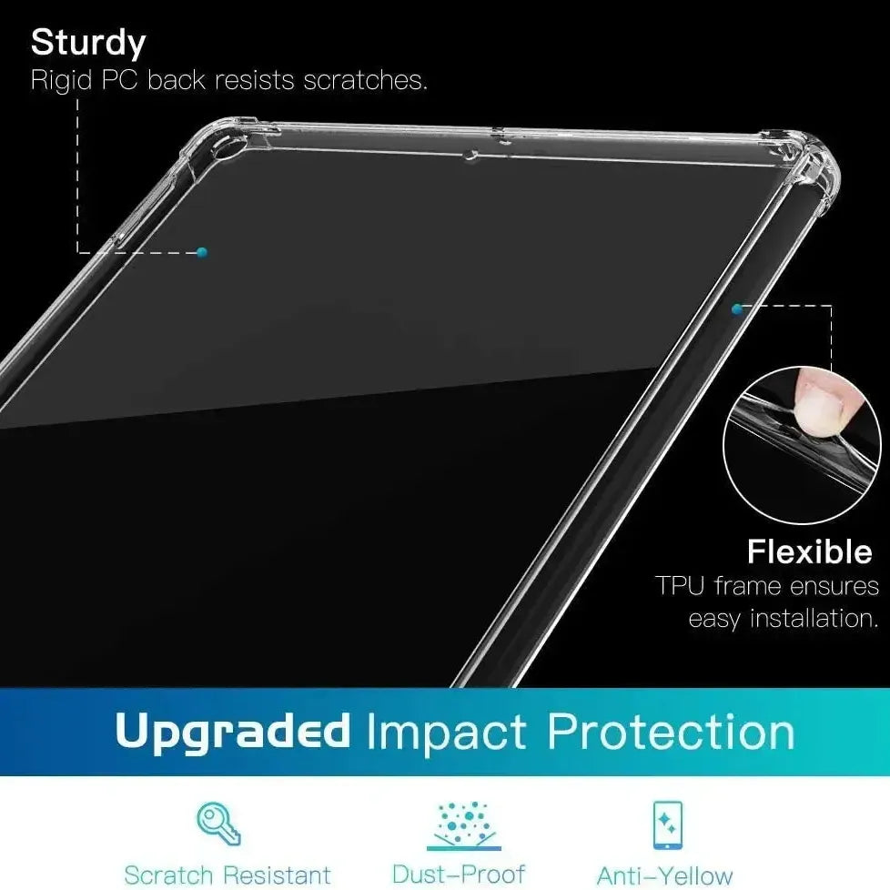Clear Soft TPU Cover For Apple iPad 10.2 9th Gen 2021 ShockProof Bumper Case