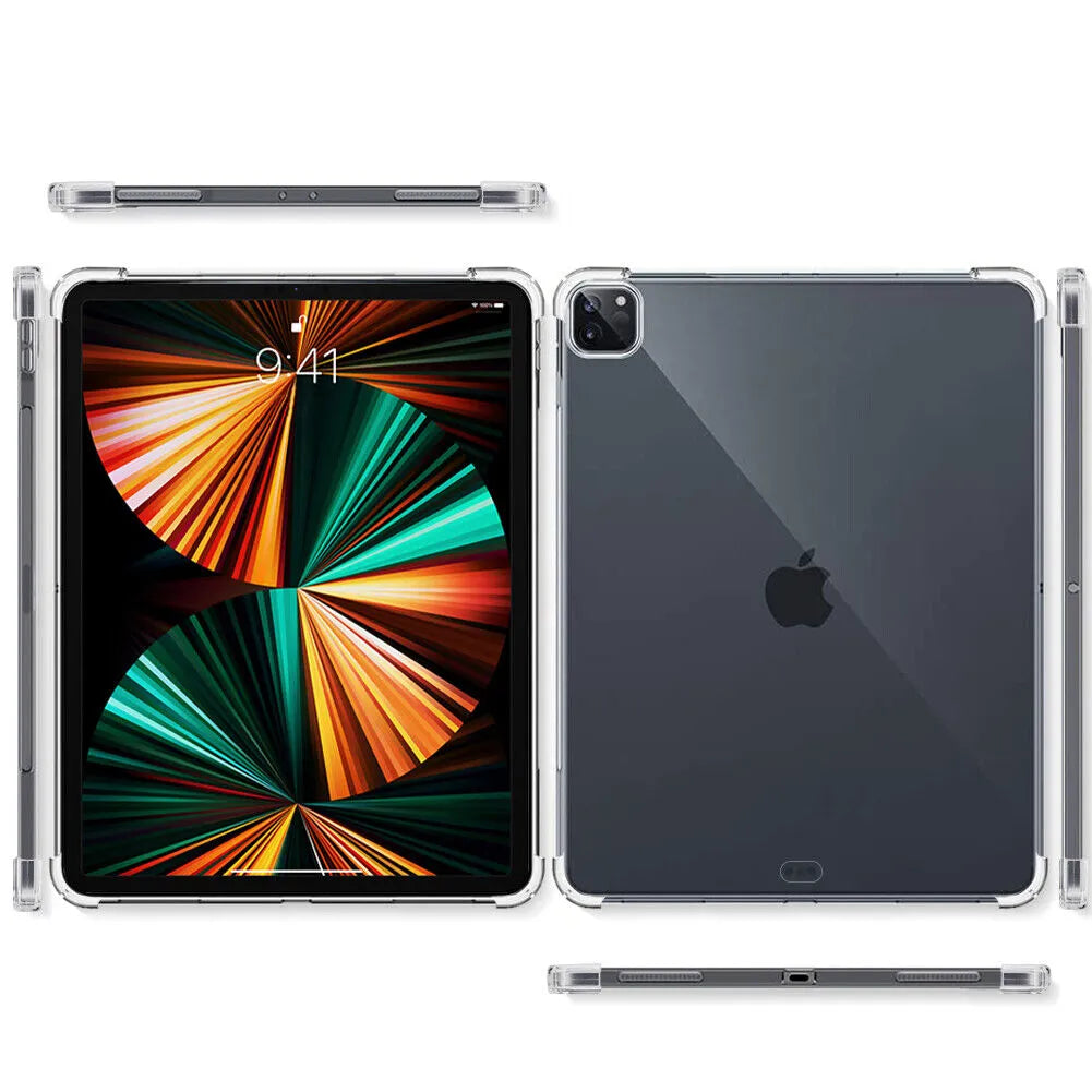 Clear Soft TPU Cover For Apple iPad Pro 12.9 6th Gen 2022 ShockProof Bumper Case