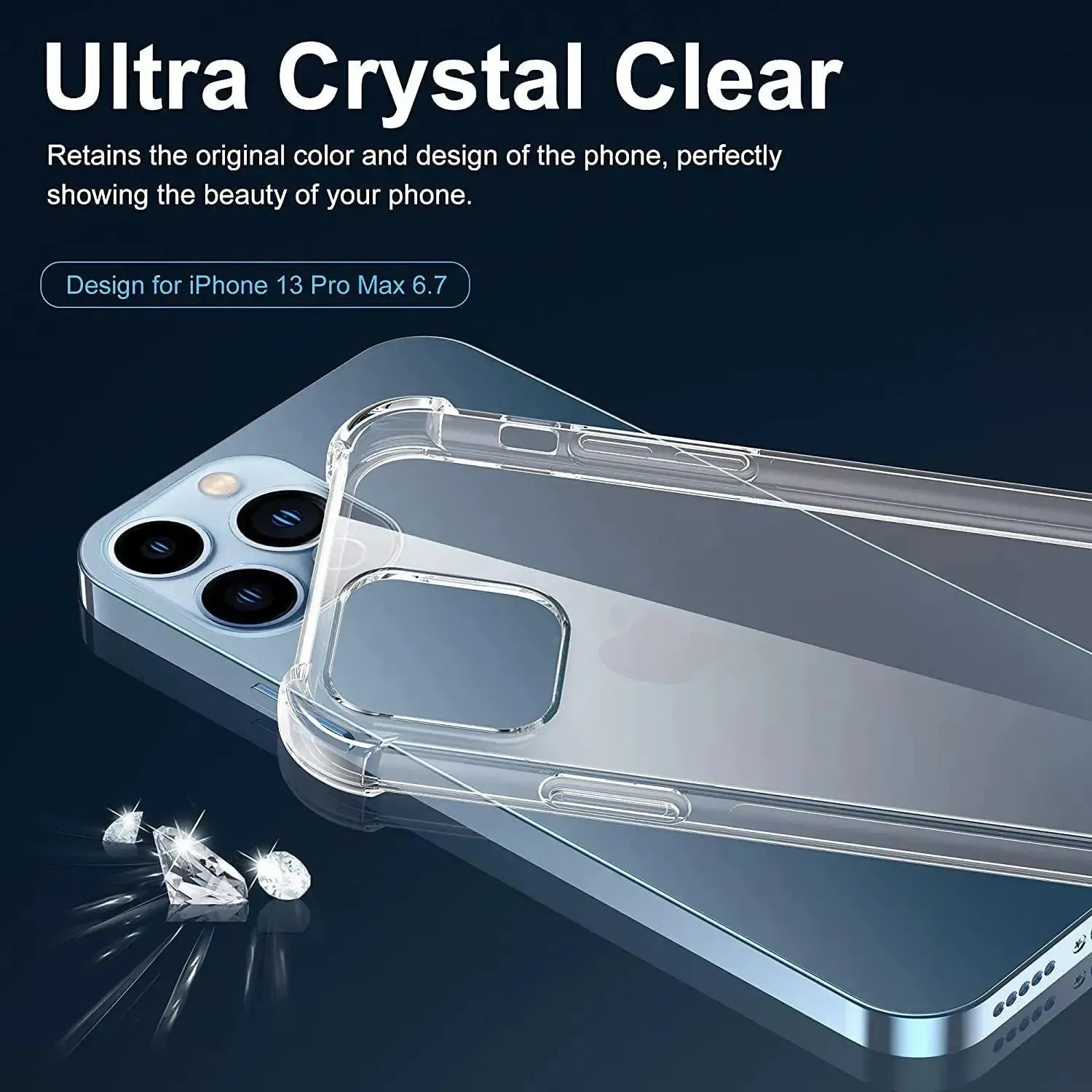 Clear Soft TPU Cover For Apple iPhone 13 Pro Max ShockProof Bumper Case
