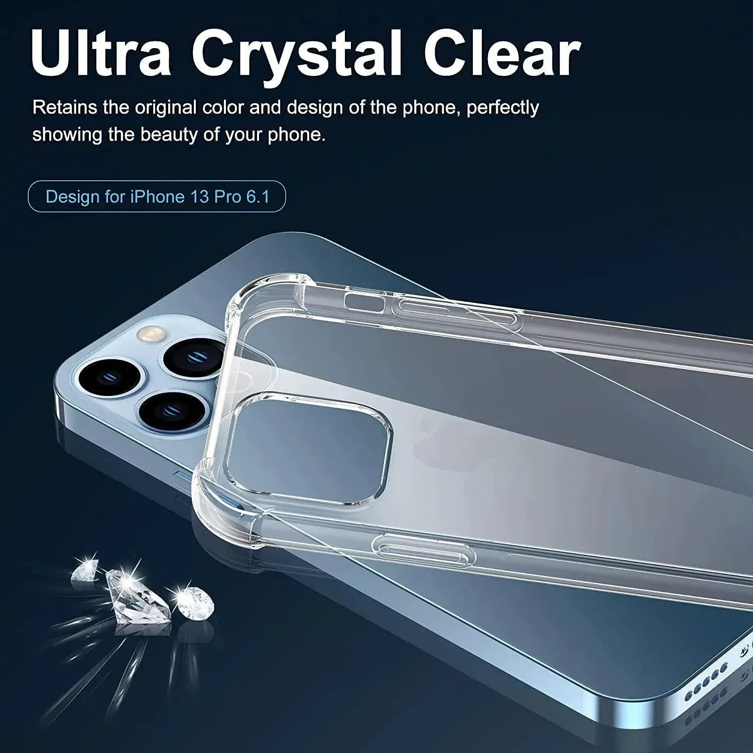 Clear Soft TPU Cover For Apple iPhone 13 Pro ShockProof Bumper Case