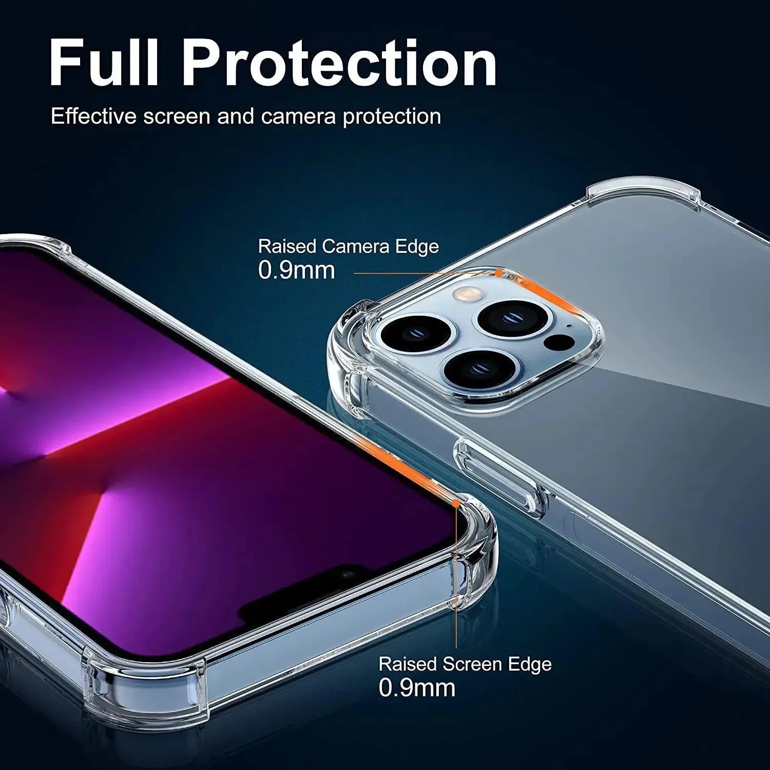 Clear Soft TPU Cover For Apple iPhone 13 Pro ShockProof Bumper Case