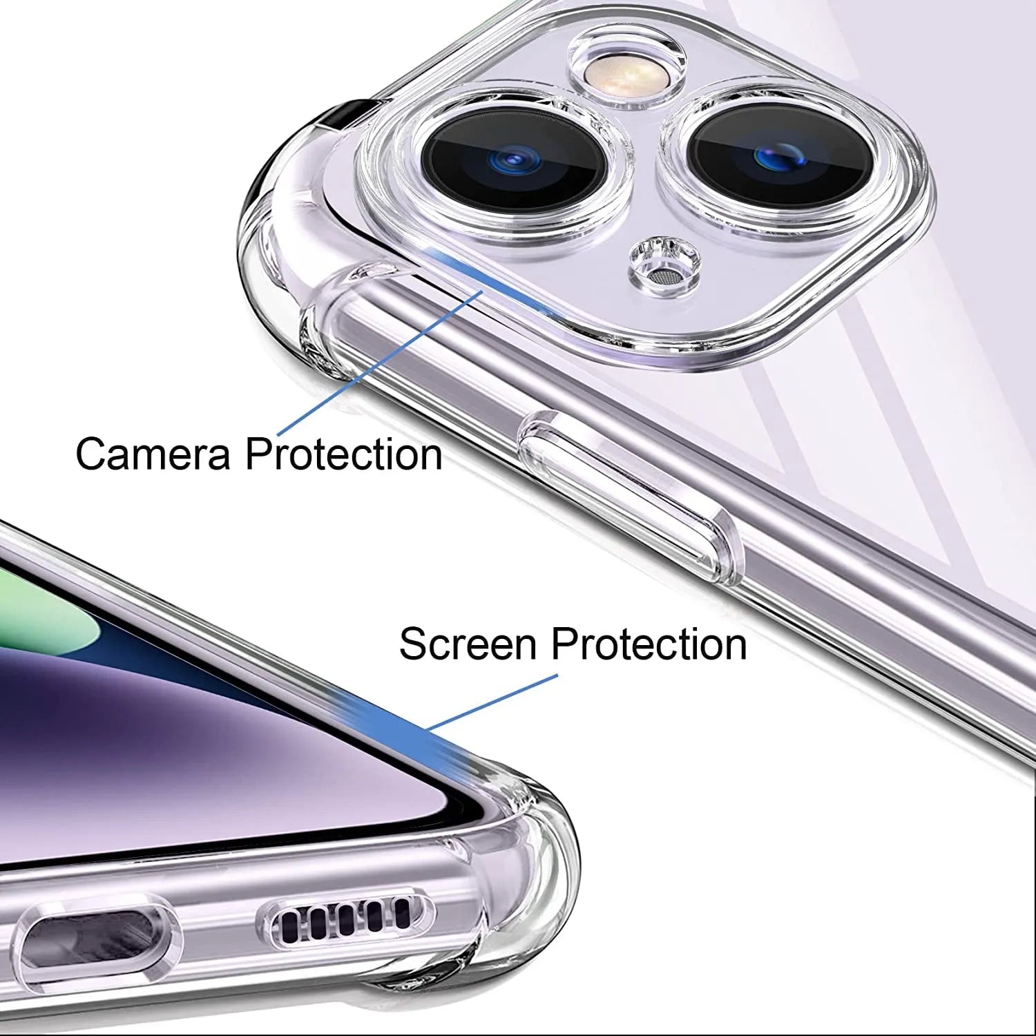 Clear Soft TPU Cover For Apple iPhone 14 Plus ShockProof Bumper Case