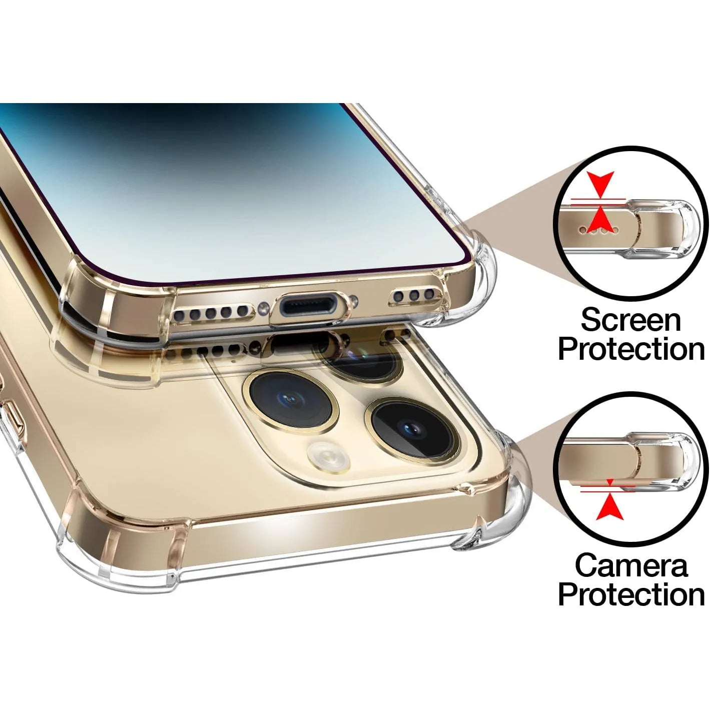 Clear Soft TPU Cover For Apple iPhone 14 Pro Max ShockProof Bumper Case