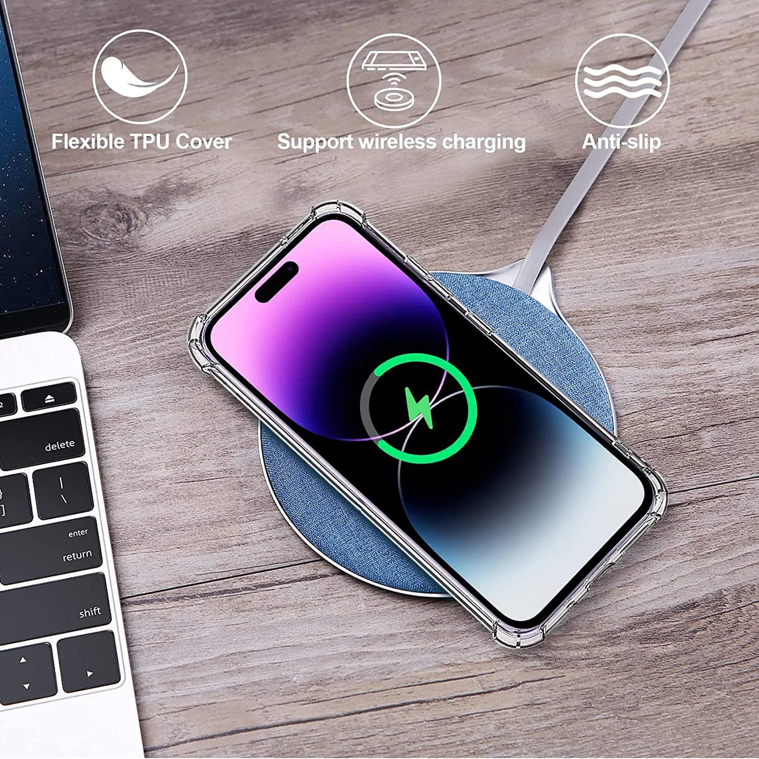 Clear Soft TPU Cover For Apple iPhone 14 Pro ShockProof Bumper Case