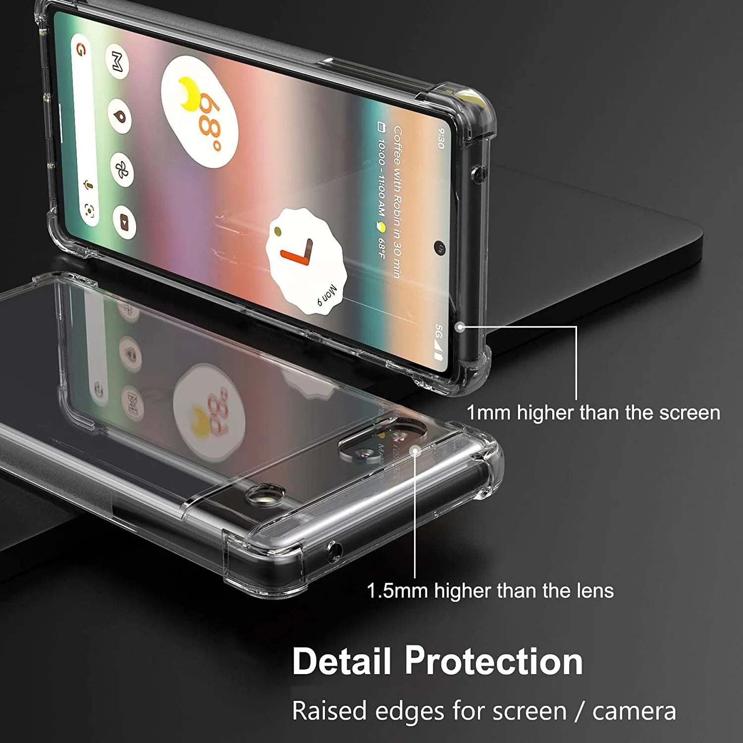 Clear Soft TPU Cover For Google Pixel 6a ShockProof Bumper Case
