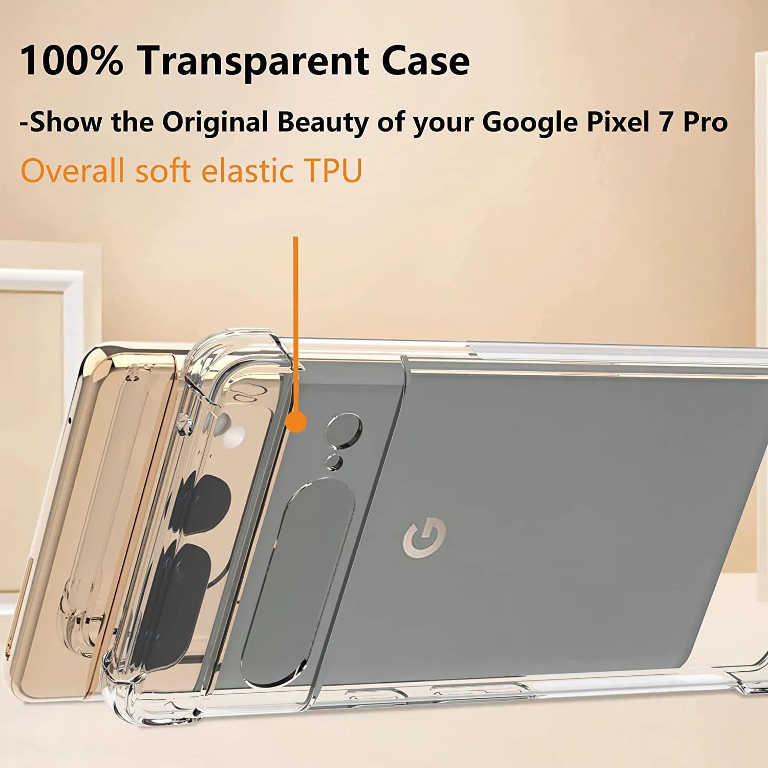 Clear Soft TPU Cover For Google Pixel 7 Pro ShockProof Bumper Case