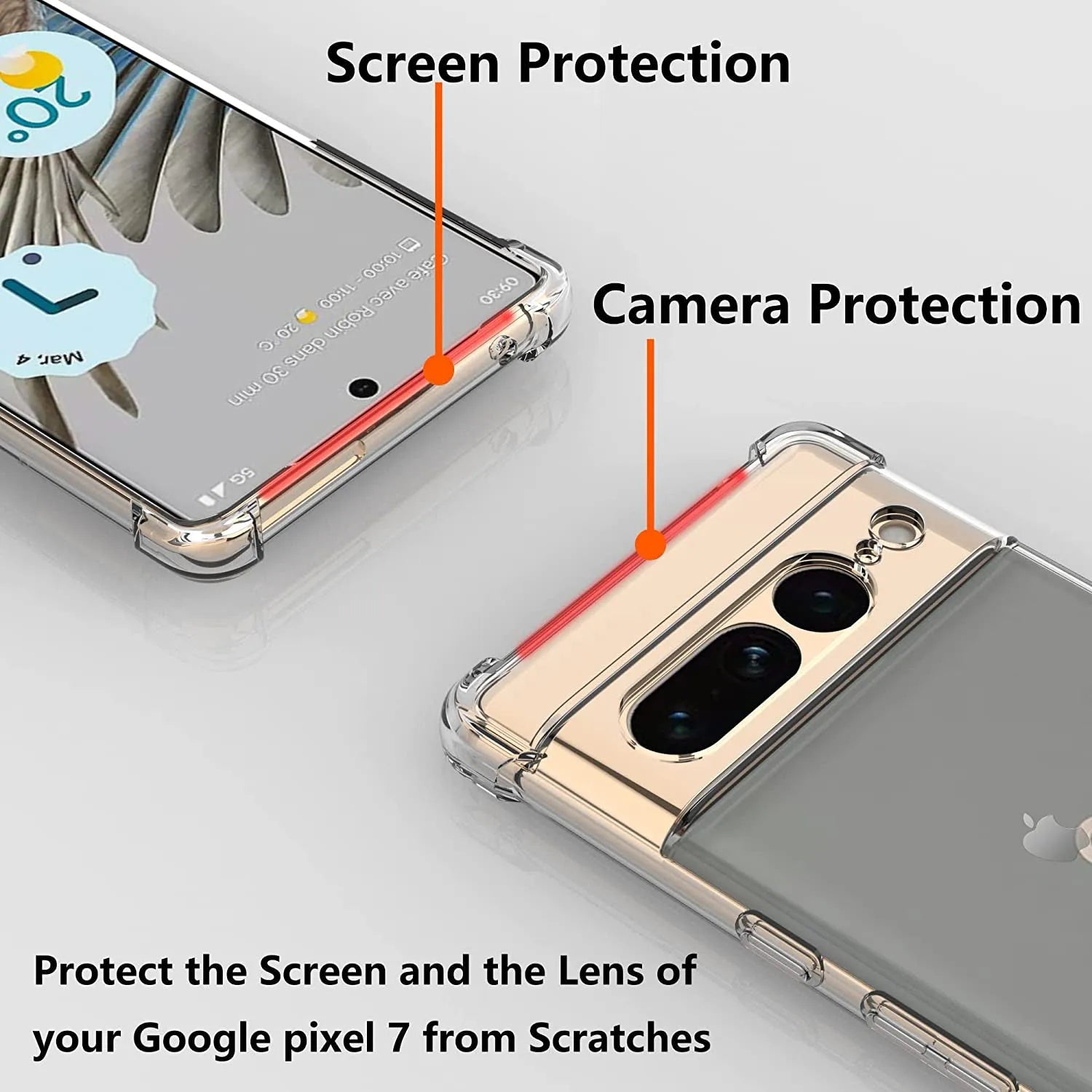 Clear Soft TPU Cover For Google Pixel 7 Pro ShockProof Bumper Case