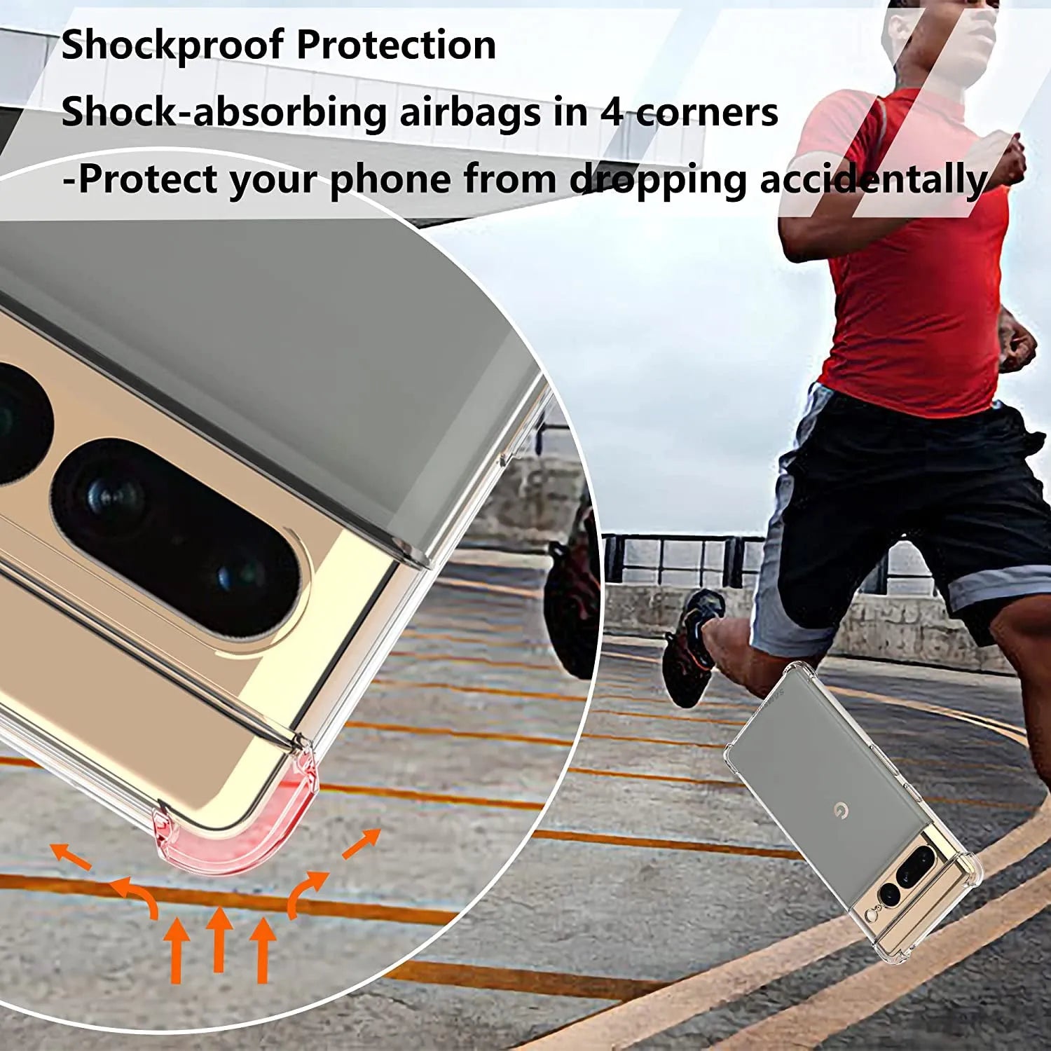 Clear Soft TPU Cover For Google Pixel 7 Pro ShockProof Bumper Case