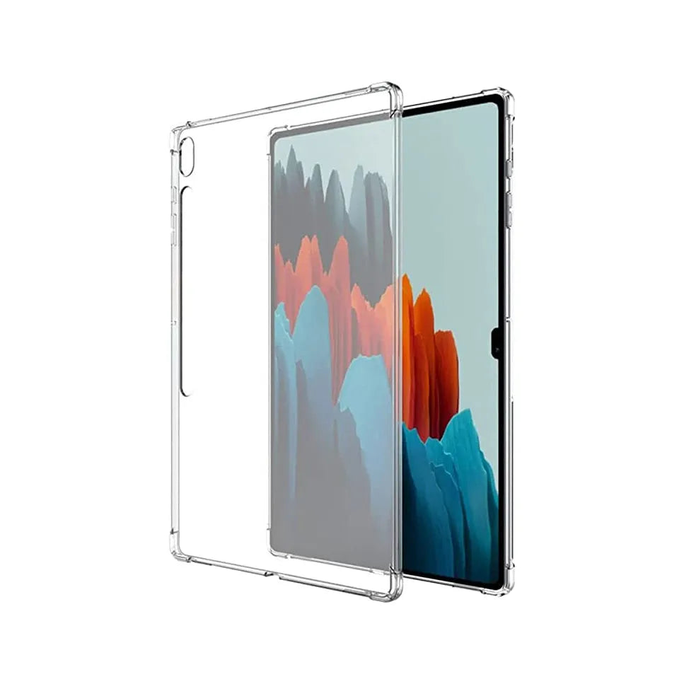 Clear Soft TPU Cover For Samsung Galaxy Tab S7 FE ShockProof Bumper Case