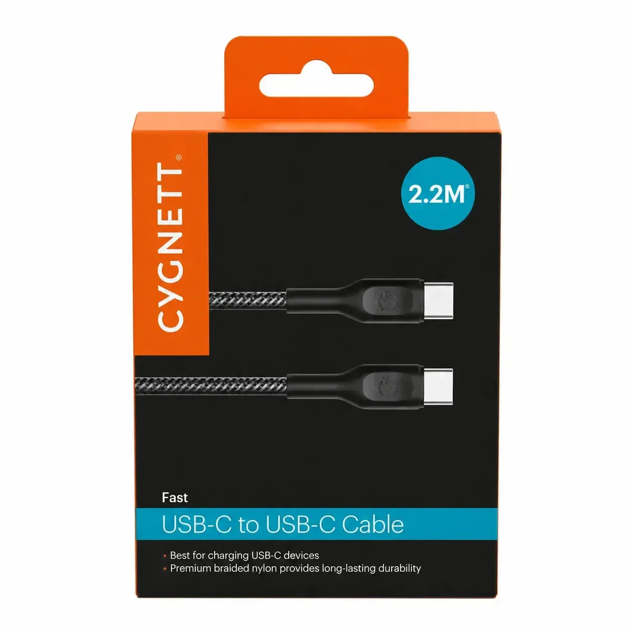 Cygnett CY3728PCUSA Braided C-C Power Cable 2.2m Black