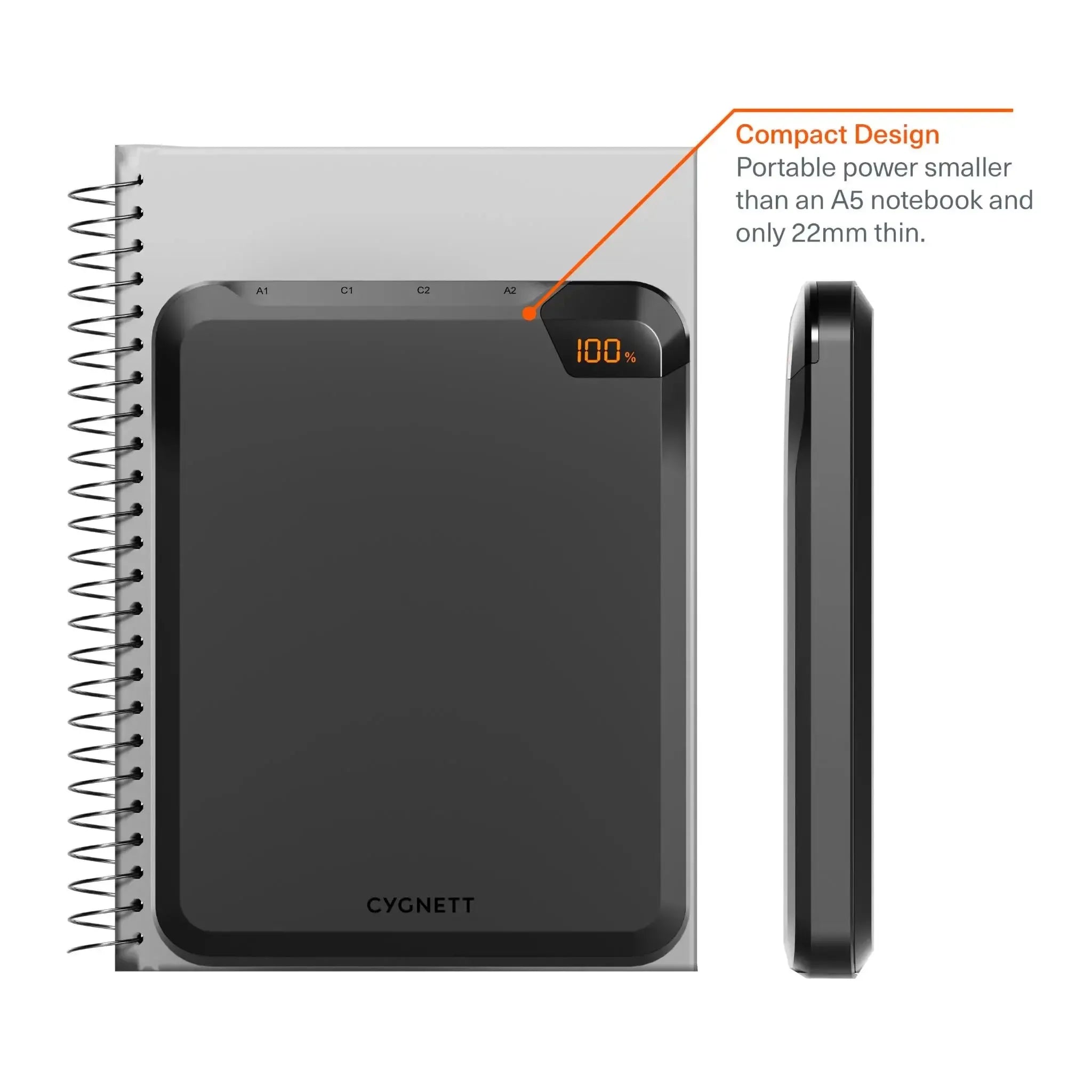 Cygnett Laptop Power Bank With Stand 25K mAh 100W Obsidian