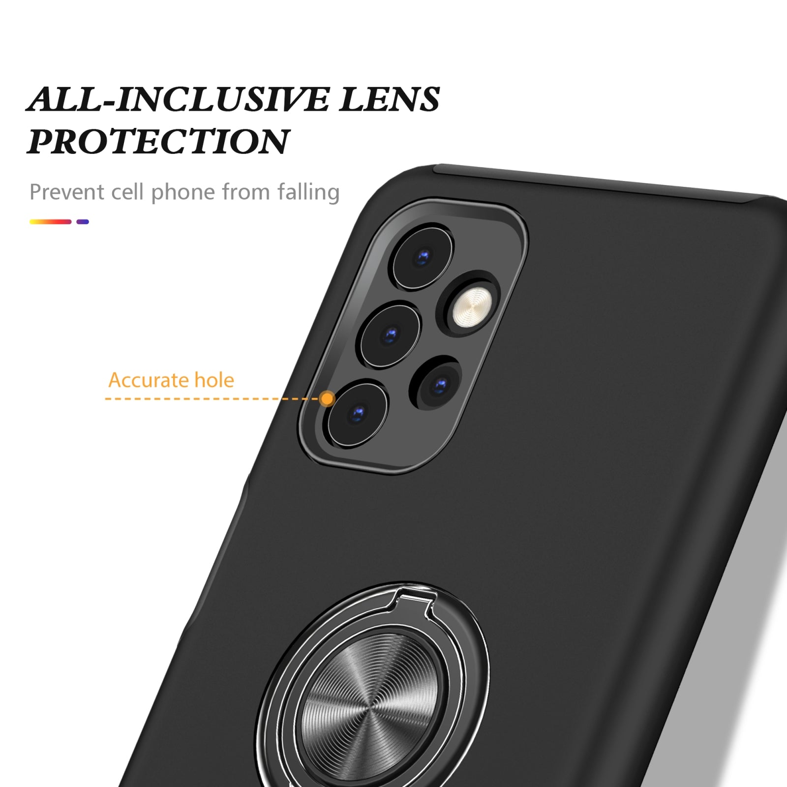 For Samsung Galaxy A26 5G Dual Layer Invisible Ring Case Black