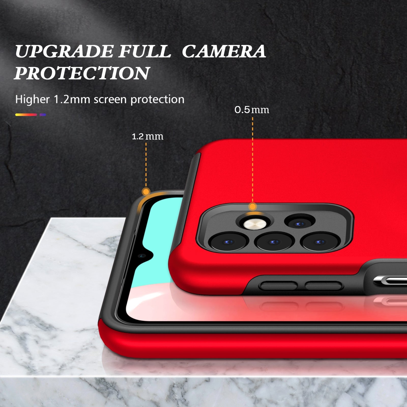 For Samsung Galaxy A26 5G Dual Layer Invisible Ring Case Red