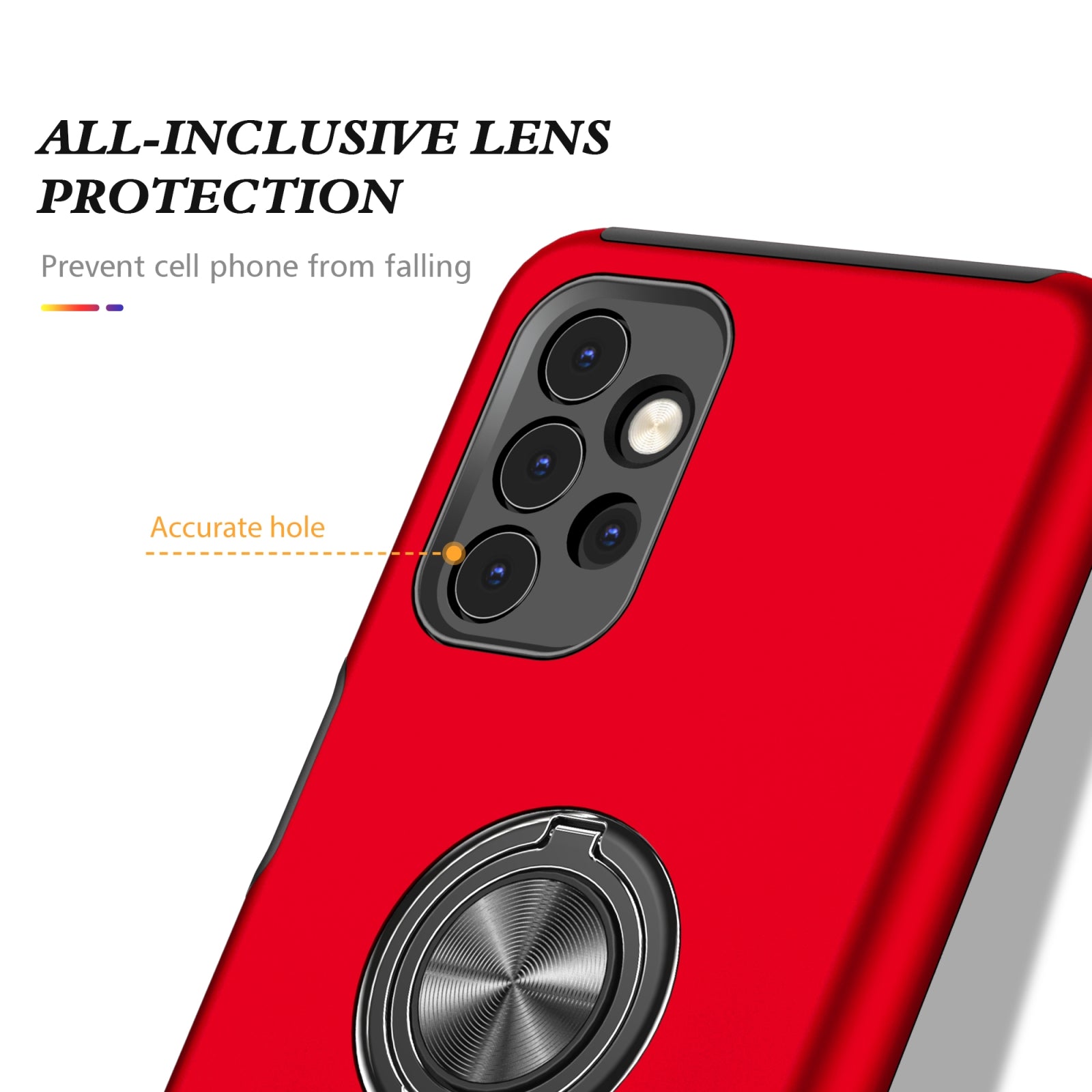 For Samsung Galaxy A26 5G Dual Layer Invisible Ring Case Red