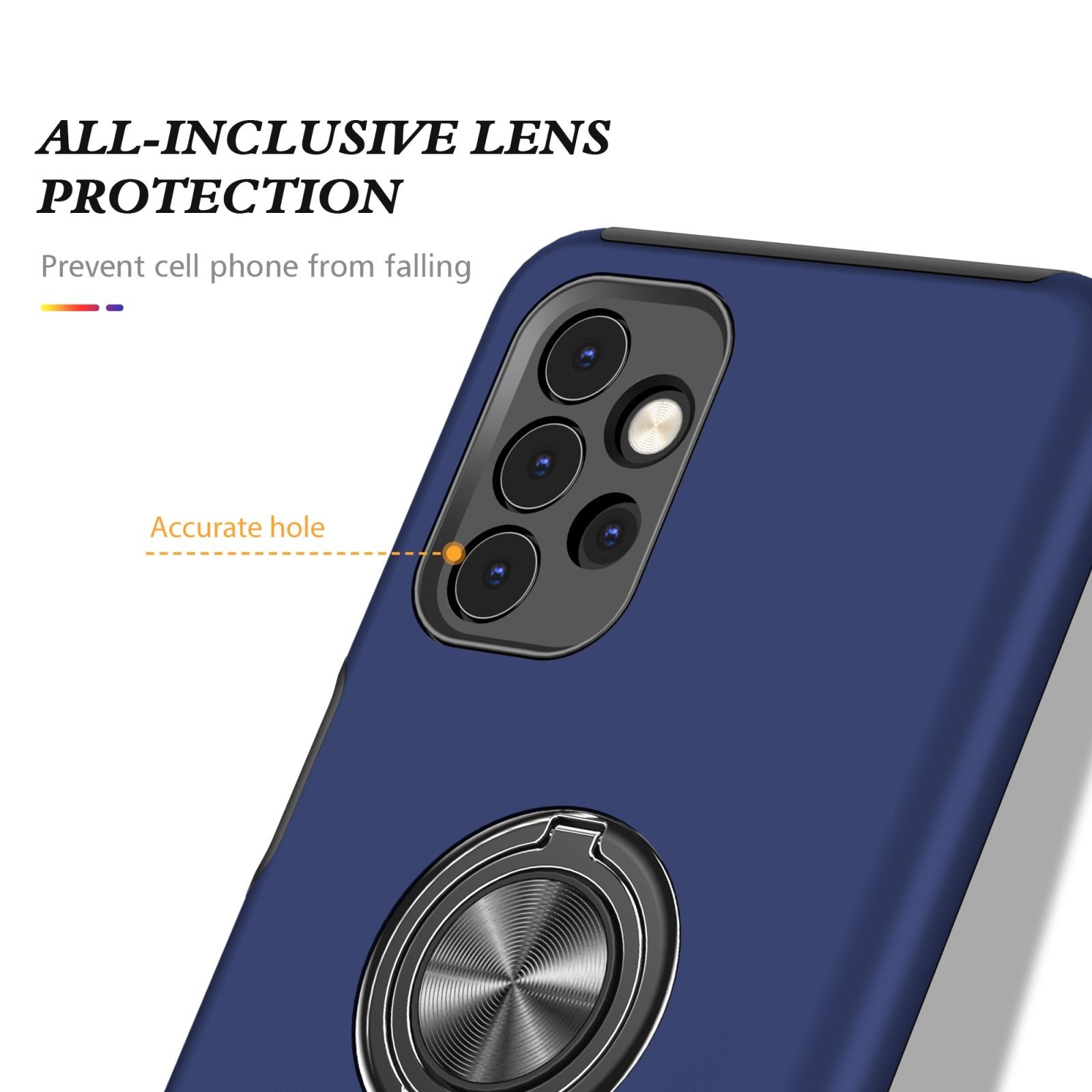 For Samsung Galaxy A26 5G Dual Layer Invisible Ring Case Blue